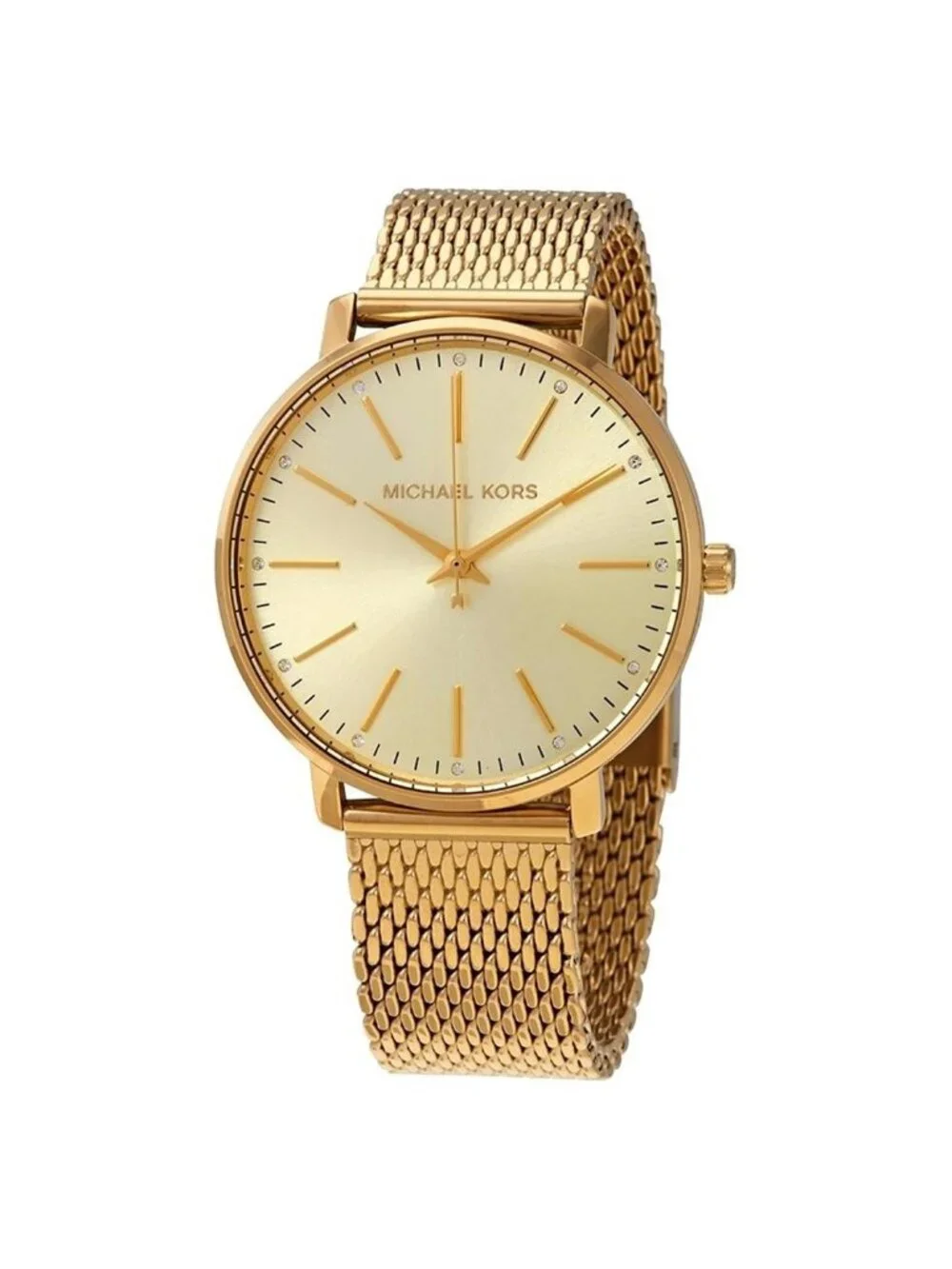 NWT Michael Kors Pyper Quartz Crystal Gold Dial Ladies Watch